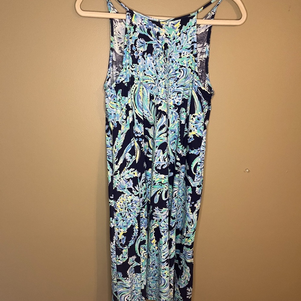 Lilly Pulitzer Margot Swing Dress High Tide Navy Scuba Doo Women’s Small - Picture 3 of 13